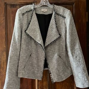 Loft black and white cropped jacket